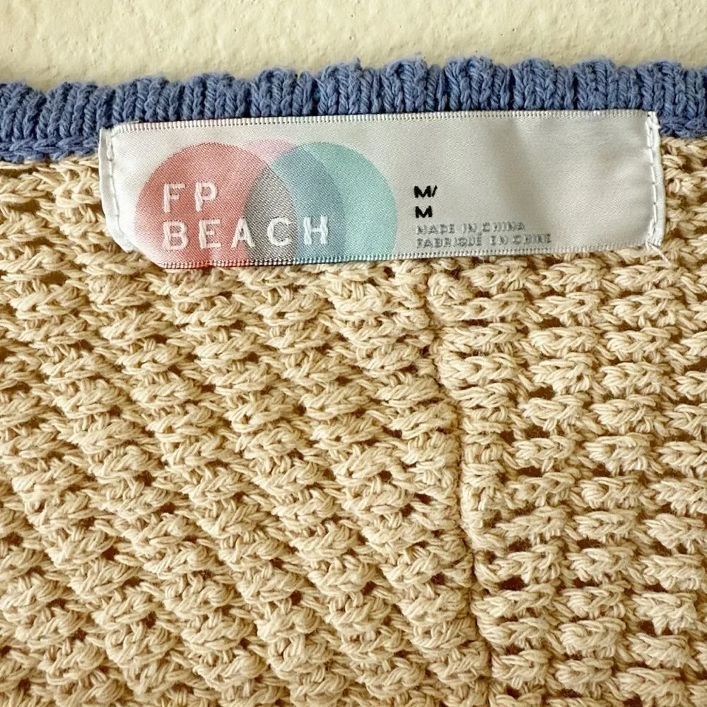 Free People Love Me Long Sleeve Fauxchet Striped Knit Sweater